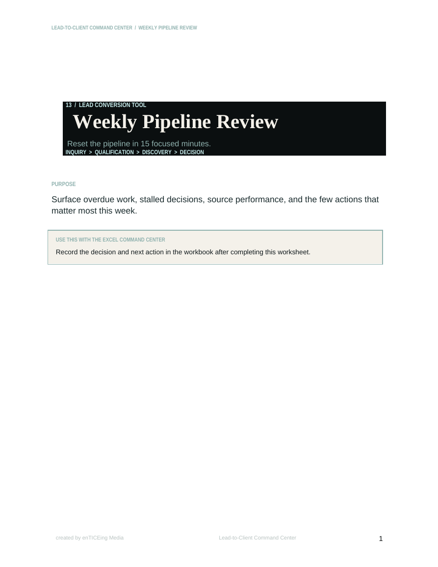 Weekly Pipeline Review preview
